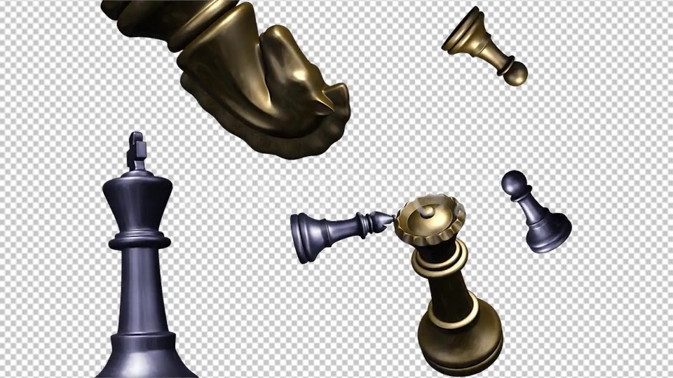 Chess Pieces Falling Gold & Silver Videohive 8950737 Motion Graphics Image 7
