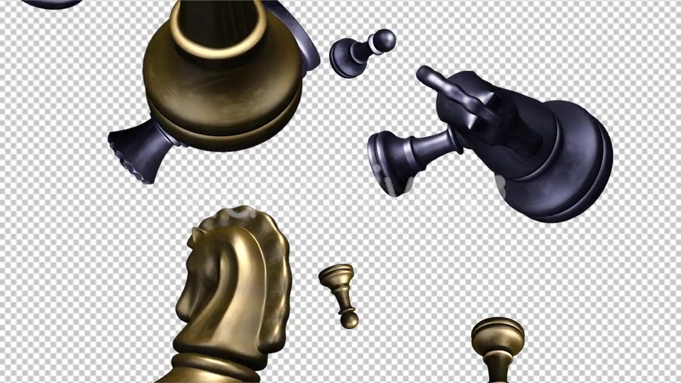 Chess Pieces Falling Gold & Silver Videohive 8950737 Motion Graphics Image 8