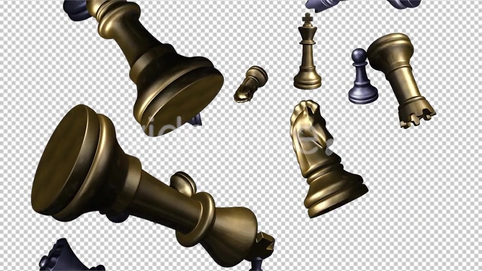 Chess Pieces Falling Gold & Silver Videohive 8950737 Motion Graphics Image 9