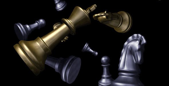 Chess Pieces Falling Gold & Silver - 8950737 Videohive Download