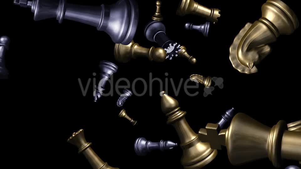 Chess Pieces Flying Gold & Silver Videohive 8950787 Motion Graphics Image 1