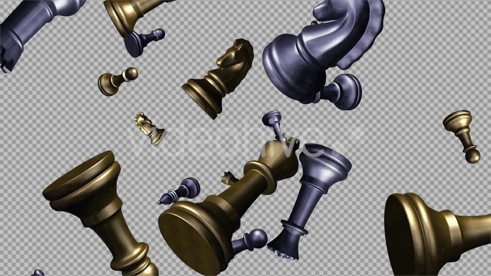Chess Pieces Flying Gold & Silver Videohive 8950787 Motion Graphics Image 6