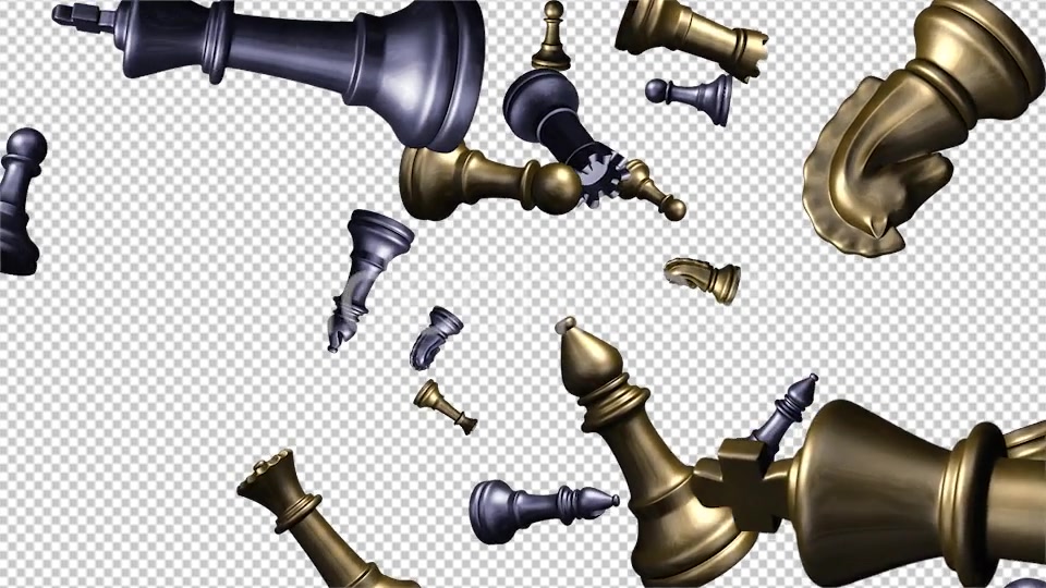 Chess Pieces Flying Gold & Silver Videohive 8950787 Motion Graphics Image 7