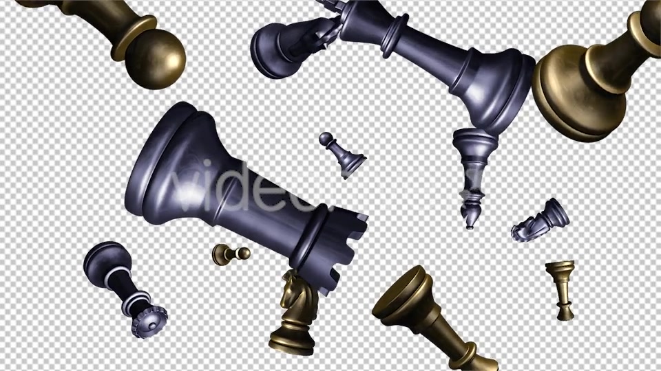 Chess Pieces Flying Gold & Silver Videohive 8950787 Motion Graphics Image 8