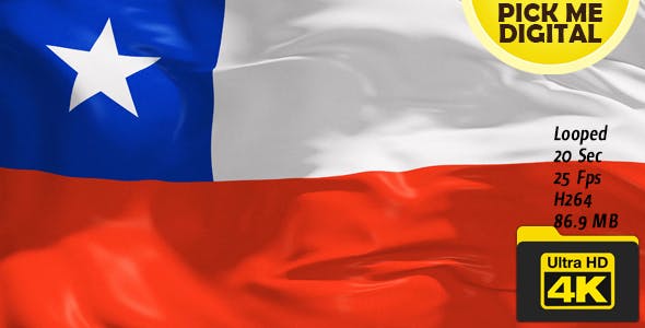 Chile Flag 4K - 20282915 Videohive Download