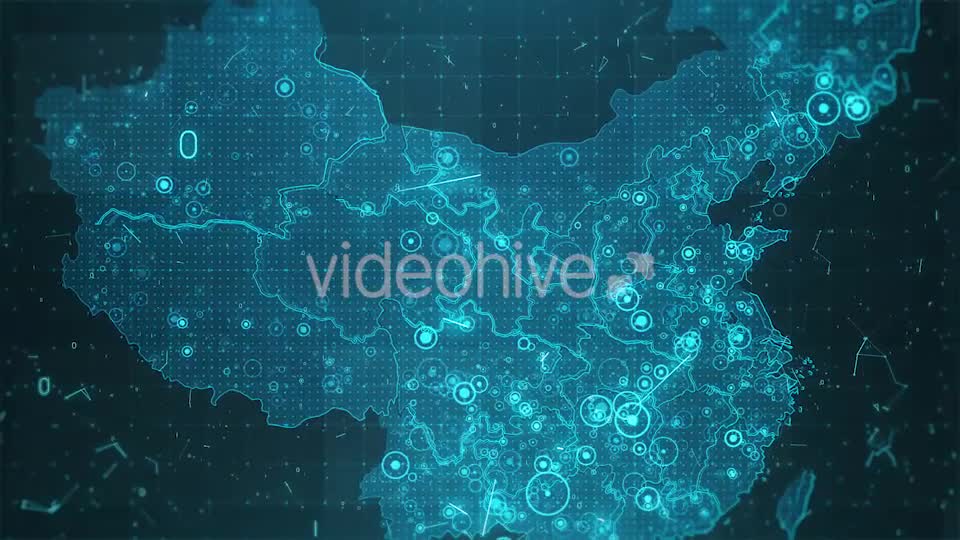 China Map Background Cities Connections 4K Videohive 20443220 Motion Graphics Image 1