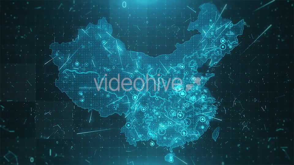 China Map Background Cities Connections 4K Videohive 20443220 Motion Graphics Image 3