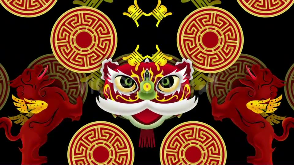 Chinese Lion Dance Background VJ Loops Part 2 Videohive 19712050 Motion Graphics Image 3