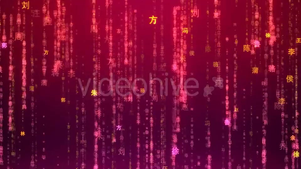 Chinese Surname Matrix Videohive 20457048 Motion Graphics Image 4