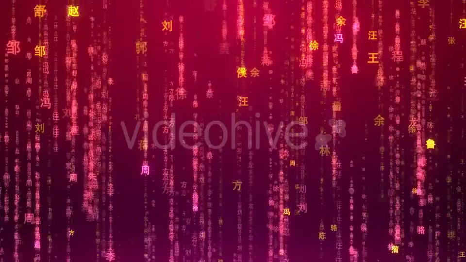 Chinese Surname Matrix Videohive 20457048 Motion Graphics Image 5
