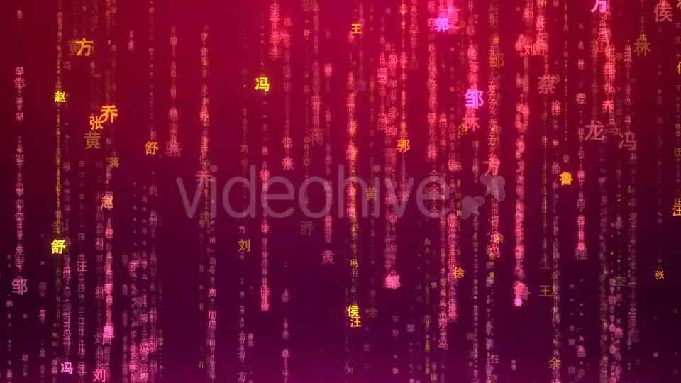 Chinese Surname Matrix Videohive 20457048 Motion Graphics Image 6