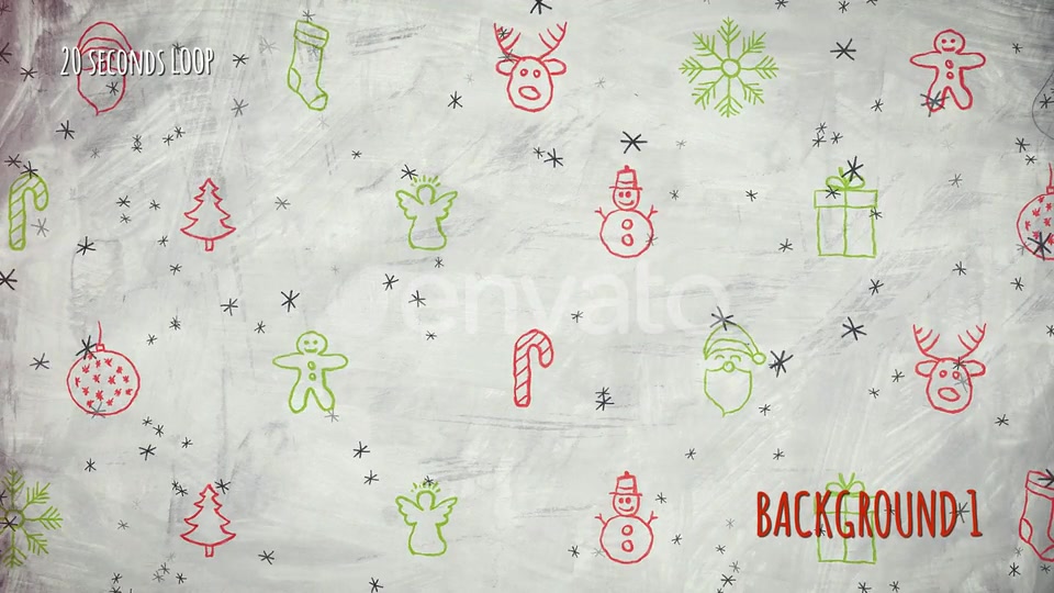 Christmas Backgrounds Hand Drawn Icons Videohive 25093831 Motion Graphics Image 3