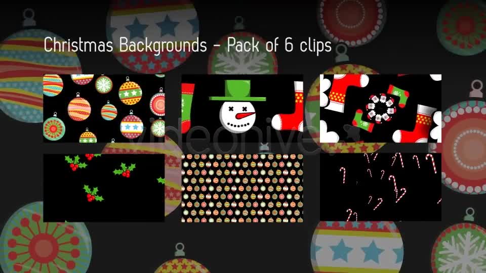 Christmas Backgrounds Pack Of 6 Videohive 9828944 Motion Graphics Image 1