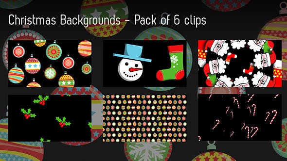 Christmas Backgrounds Pack Of 6 - Videohive 9828944 Download