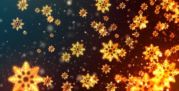 Christmas Golden Snowflakes - 21011287 Videohive Download