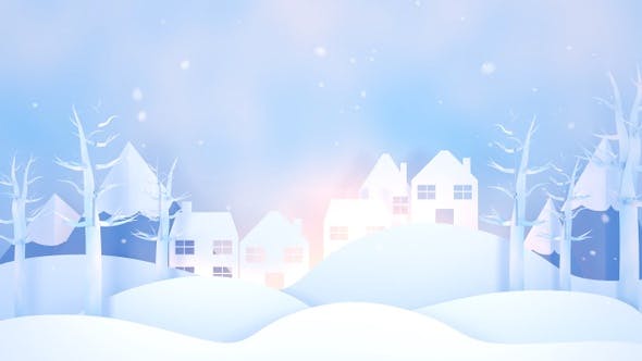 Christmas Winter Village Paper Art - 22855518 Videohive Download