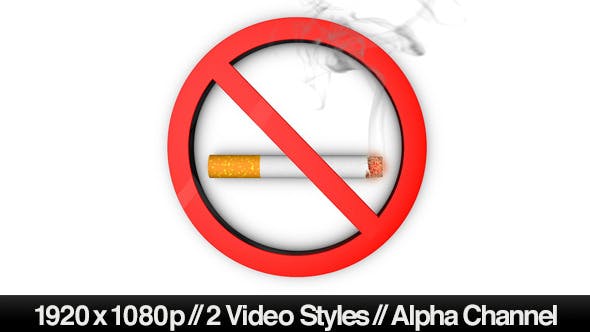 Cigarette No Smoking Symbol Animation 2 Styles - 5237475 Videohive Download