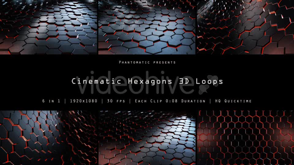 Cinematic Hexagons Red Pack Videohive 19645345 Motion Graphics Image 1