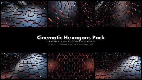 Cinematic Hexagons Red Pack - Download 19645345 Videohive