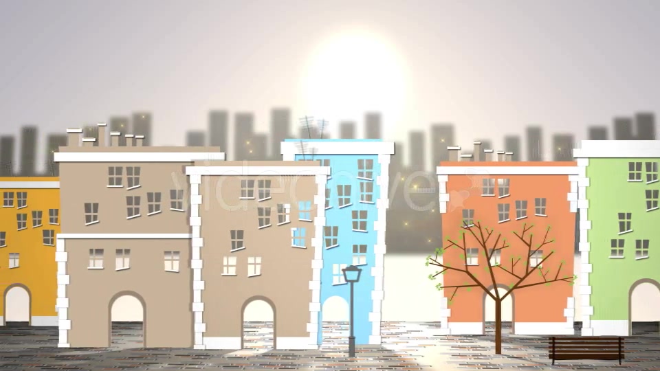 City Buildings Cartoon Background Videohive 14286769 Motion Graphics Image 6