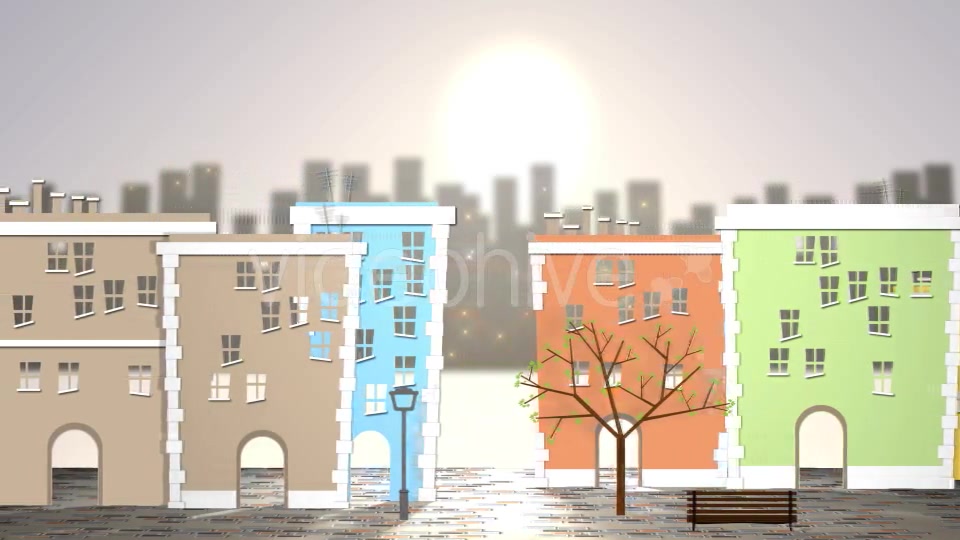 City Buildings Cartoon Background Videohive 14286769 Motion Graphics Image 9