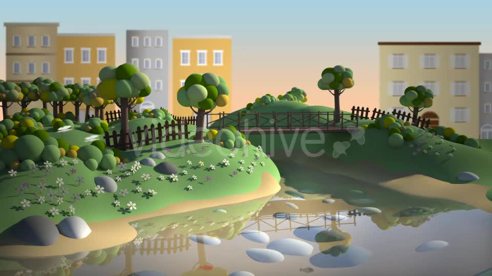 City Park Cartoon Background Videohive 20849568 Motion Graphics Image 1