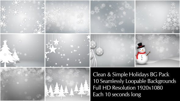 Clean & Simple Holidays Backgrounds Pack - Download 6049117 Videohive