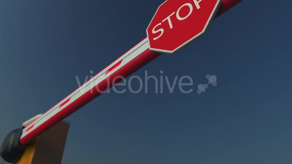 Closing Barrier Gate with STOP Sign Videohive 21352297 Motion Graphics Image 3