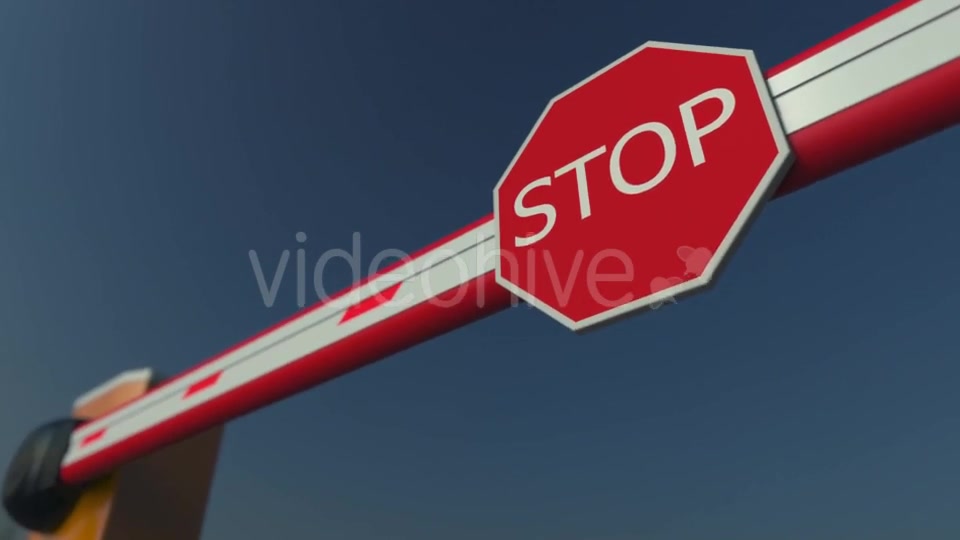 Closing Barrier Gate with STOP Sign Videohive 21352297 Motion Graphics Image 4