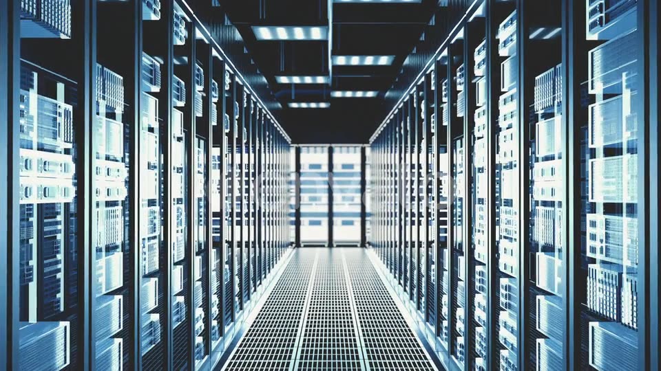 Cloud Computing Datacenter Server Room Servers Racks in Modern Data Center Videohive 23431229 Motion Graphics Image 4