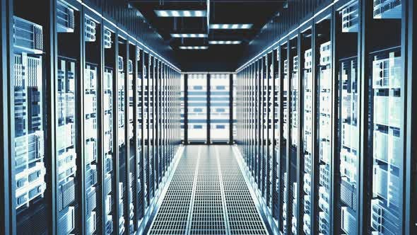 Cloud Computing Datacenter Server Room Servers Racks in Modern Data Center - Videohive 23431229 Download