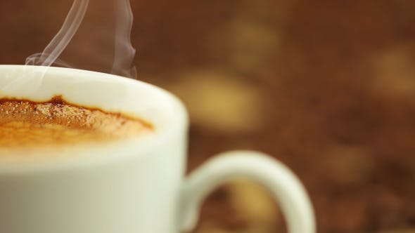 Coffee Beans and Cup with Steam  - Download Videohive 7070511