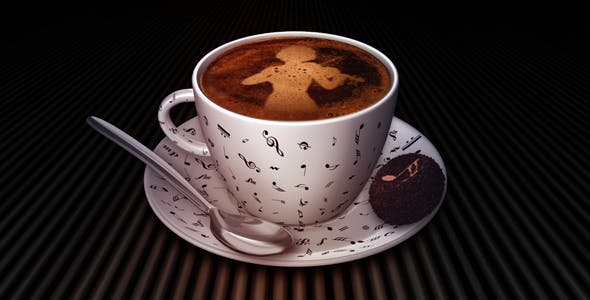 Coffee Cup With Violin Player - Videohive Download 17964994