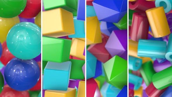 Colored Geometric Shapes Transitions - Download 17276352 Videohive