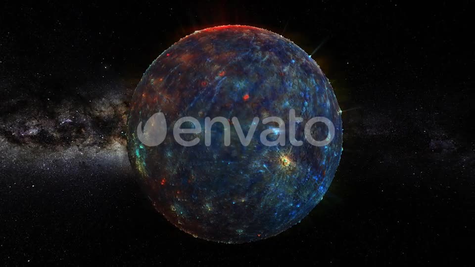 Colorful Burning Planet 360 Rotation Seamless Loop Videohive 22390996 Motion Graphics Image 1