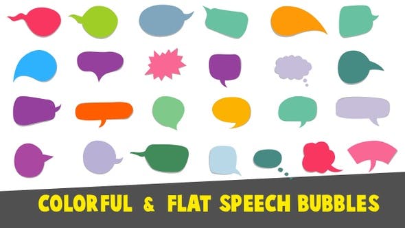 Colorful Flat Speech Bubbles - 23092617 Download Videohive