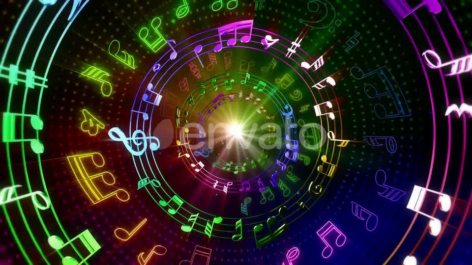 Colorful Music Notes Tunnel Videohive 24763724 Motion Graphics Image 1
