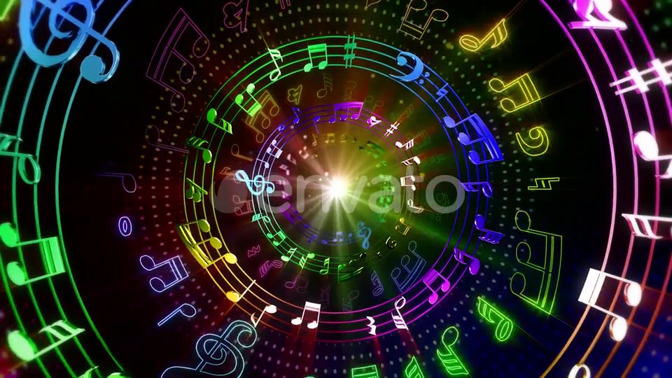 Colorful Music Notes Tunnel Videohive 24763724 Motion Graphics Image 3
