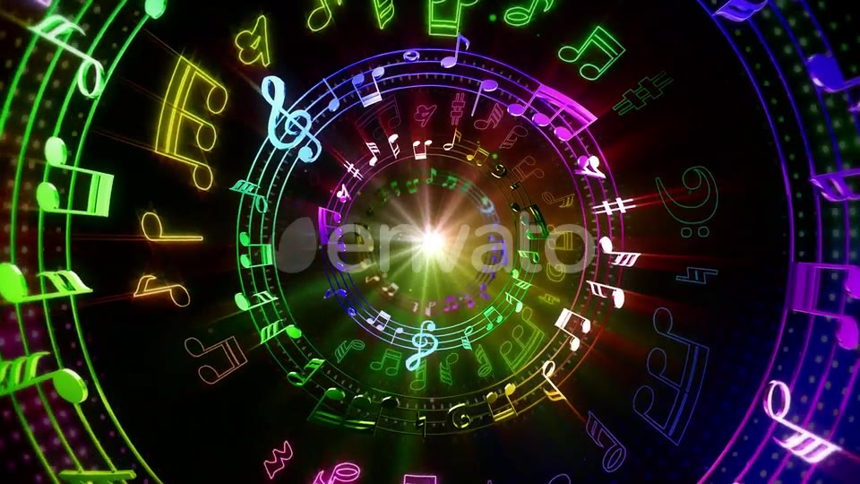 Colorful Music Notes Tunnel Videohive 24763724 Motion Graphics Image 5