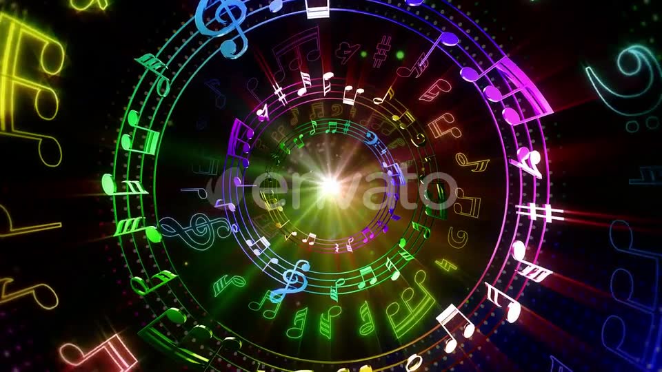 Colorful Music Notes Tunnel Videohive 24763724 Motion Graphics Image 6