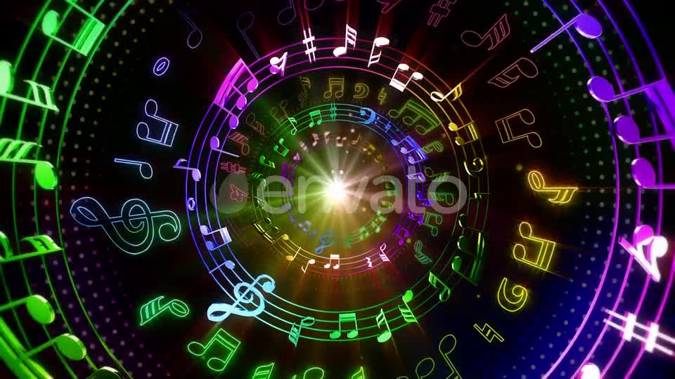 Colorful Music Notes Tunnel Videohive 24763724 Motion Graphics Image 7