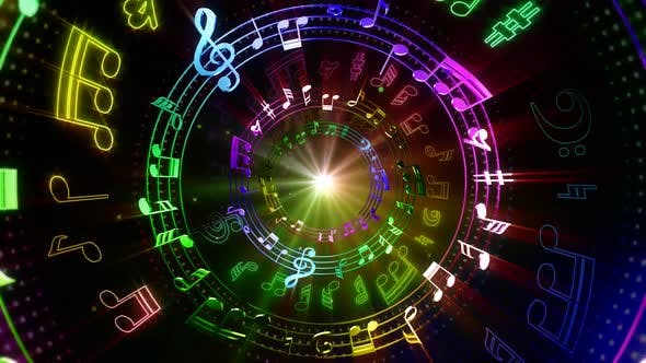 Colorful Music Notes Tunnel - Download Videohive 24763724