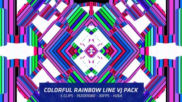 Colorful Rainbow Line Vj Pack - Download 22734376 Videohive