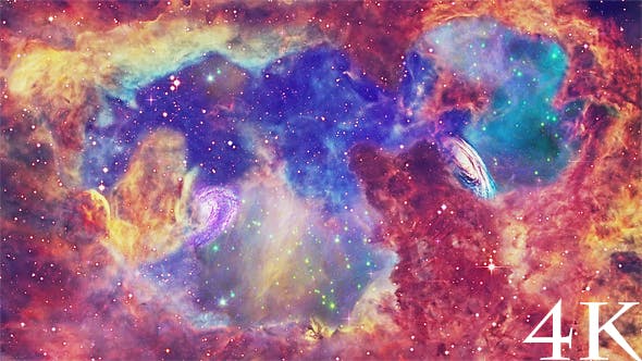 Colorful Space Nebula and Distant Galaxies - 19215334 Download Videohive