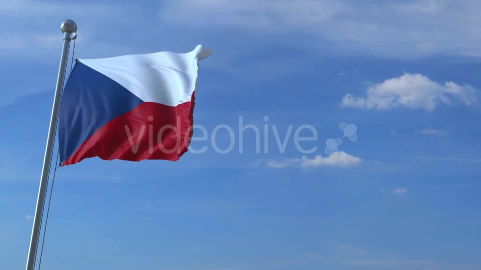Commercial Airplane Landing Behind Waving Czech Flag Videohive 20536756 Motion Graphics Image 1