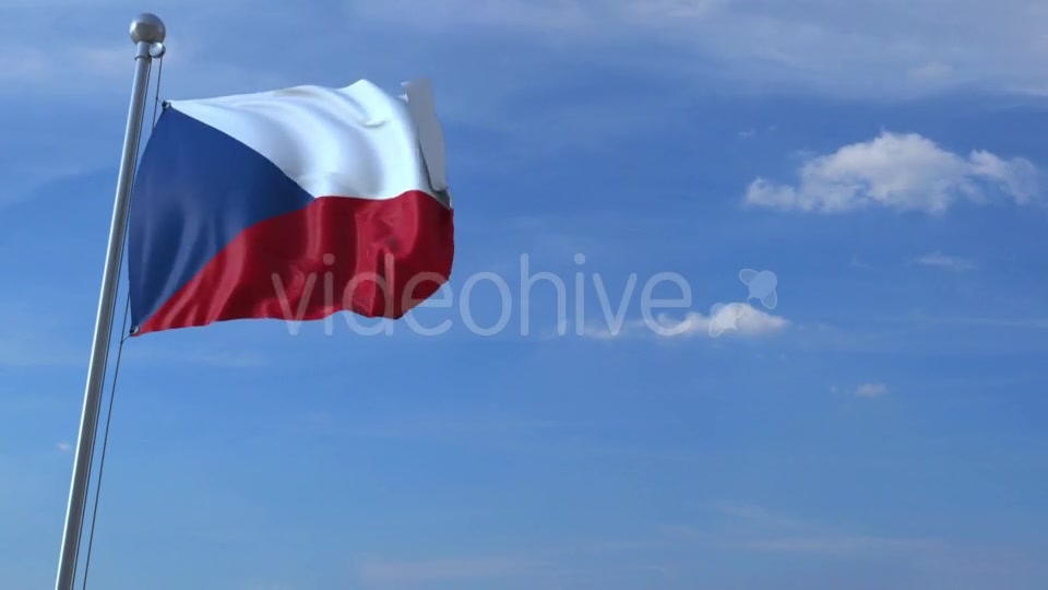 Commercial Airplane Landing Behind Waving Czech Flag Videohive 20536756 Motion Graphics Image 6