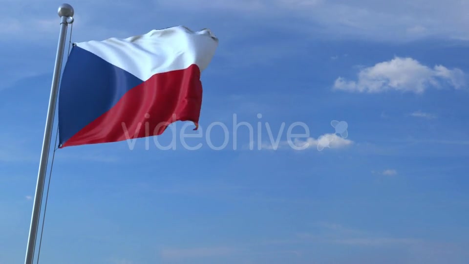 Commercial Airplane Landing Behind Waving Czech Flag Videohive 20536756 Motion Graphics Image 7