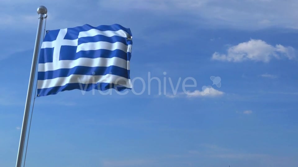 Commercial Airplane Landing Behind Waving Greek Flag Videohive 20536718 Motion Graphics Image 5