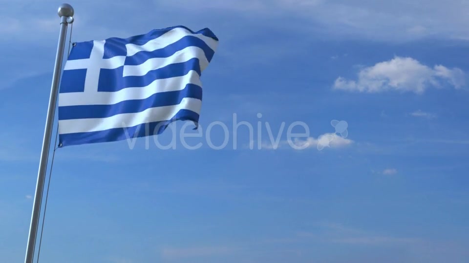 Commercial Airplane Landing Behind Waving Greek Flag Videohive 20536718 Motion Graphics Image 7