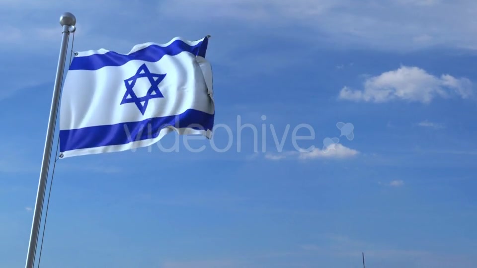 Commercial Airplane Landing Behind Waving Israeli Flag Videohive 20536775 Motion Graphics Image 4
